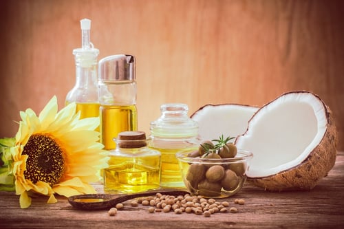 various oils and coconut - stock