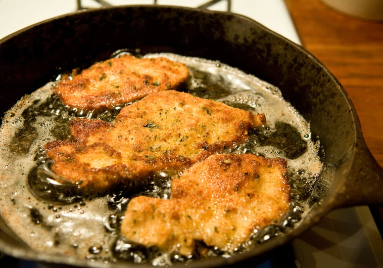 chicken fried in oo-stock