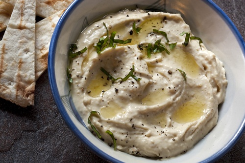 hummus and olive oil