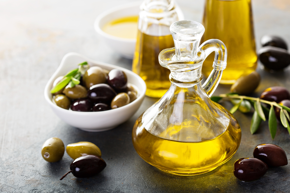 olive oil and olives_stock