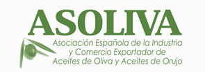 Asoliva in green with an olive in the lower left corner and the words Asociación Española de la Industria y Comercio Exportador de Acites de Oliva y Acites de Orujo below