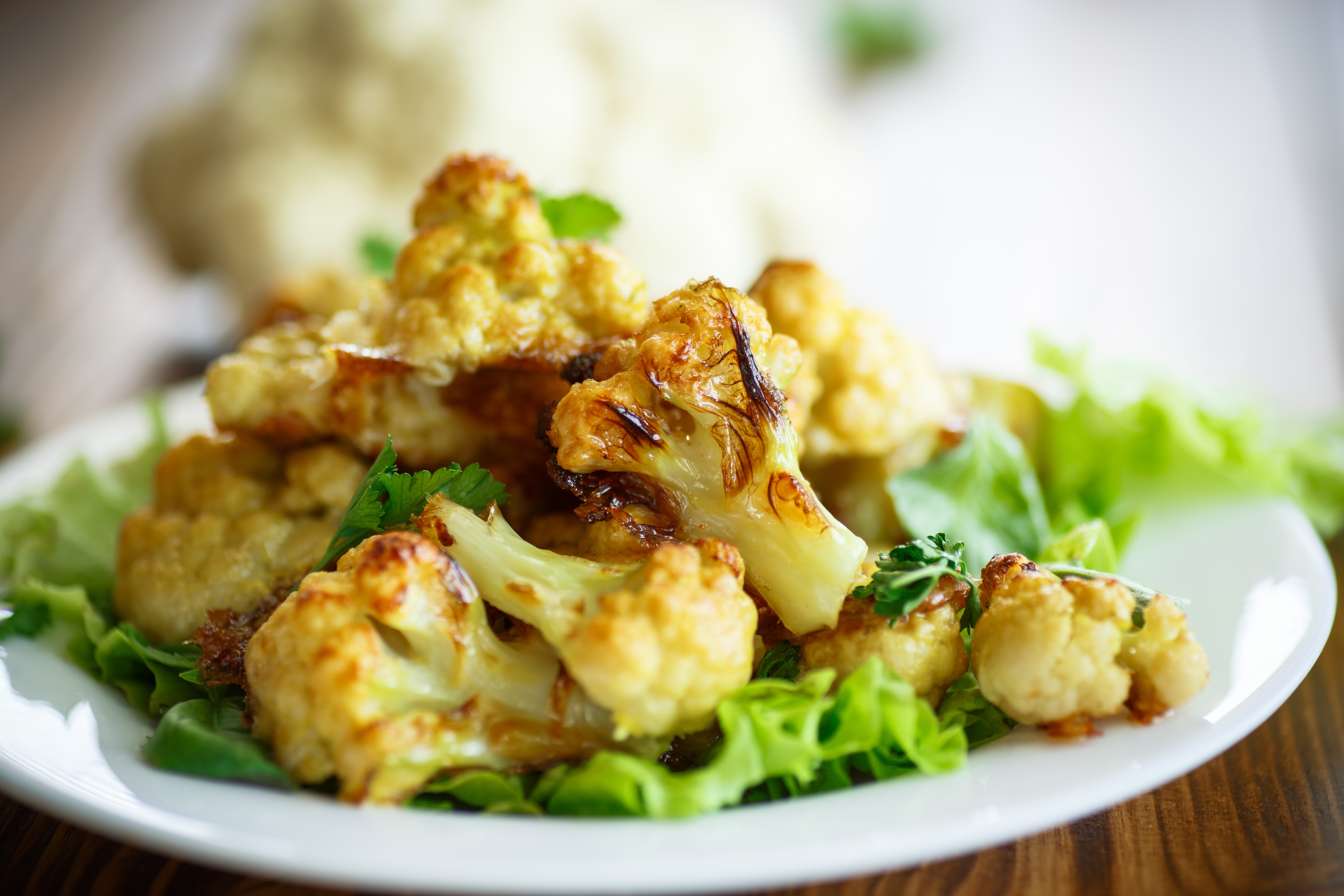 OvenRoasted Cauliflower with Garlic, Olive Oil and Lemon Juice