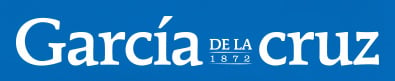 Garcia De La Cruz in white text with a blue background and 1872 written below De La