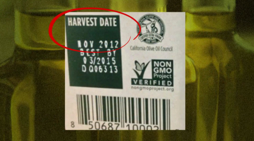 Olive oil harvest date vs best by date