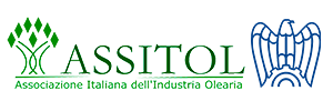 Assitol in green with Associazone Itaaliana deli'Industria Olearia below in green and a green tree to the left and blue eagle to the right