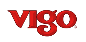 The word Vigo in red lettering